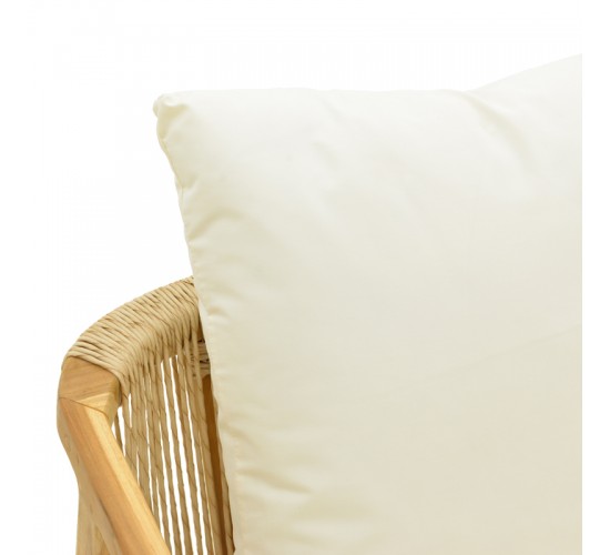 Πολυθρόνα Cuerda σκελετός teak ξύλο με pe σχοινί σε φυσική απόχρωση 55x60x80εκ Υλικό: TEAKWOOD - STRAW 336-000027