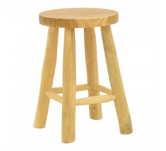 Σκαμπό Sega teak ξύλο σε φυσική απόχρωση Φ30x45εκ Υλικό: TEAK WOOD 336-000029