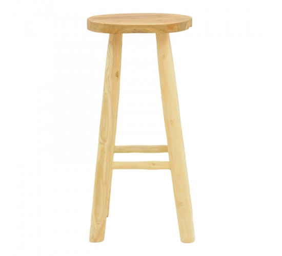 Σκαμπό μπαρ Nusiwo teak ξύλο σε φυσική απόχρωση Φ35x70εκ Υλικό: TEAK WOOD 336-000030