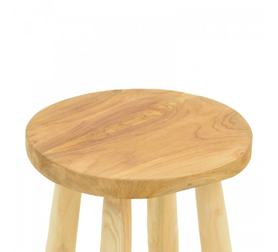 Σκαμπό μπαρ Nusiwo teak ξύλο σε φυσική απόχρωση Φ35x70εκ Υλικό: TEAK WOOD 336-000030