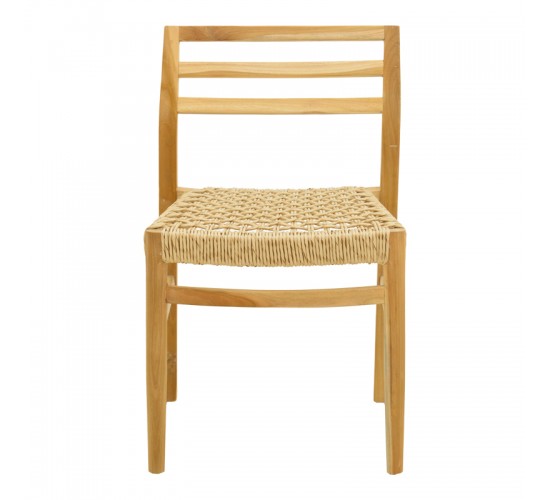 Καρέκλα Tuga σκελετός teak ξύλο-pe σχοινί σε φυσική απόχρωση 50x58x86εκ Υλικό: TEAKWOOD - STRAW 336-000033