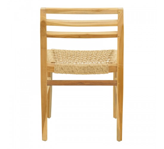 Καρέκλα Tuga σκελετός teak ξύλο-pe σχοινί σε φυσική απόχρωση 50x58x86εκ Υλικό: TEAKWOOD - STRAW 336-000033