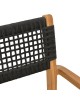 Πολυθρόνα Lengan σκελετός teak ξύλο σε φυσική απόχρωση-μαύρο σχοινί 54x52x80εκ Υλικό: TEAKWOOD - NATURAL ROPE 336-000034