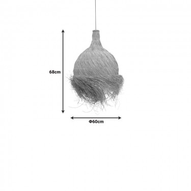 Φωτιστικό οροφής Cazin Inart mendong σε φυσική απόχρωση Φ60x68εκ Υλικό: MENDONG 337-000002