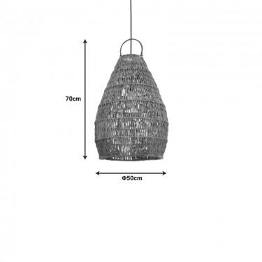 Φωτιστικό οροφής Kelog Inart ψάθα σε καφέ απόχρωση 50x50x70εκ Υλικό: SEAGRASS - BANANA MIX 337-000004