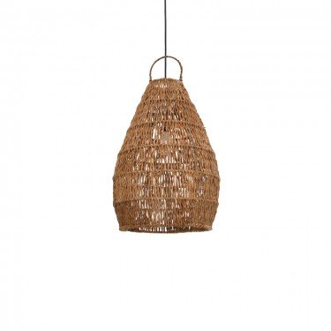 Φωτιστικό οροφής Kelog Inart ψάθα σε καφέ απόχρωση 50x50x70εκ Υλικό: SEAGRASS - BANANA MIX 337-000004