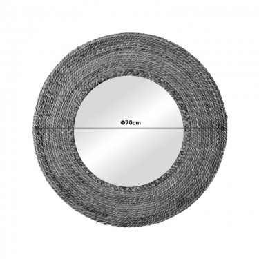 Καθρέπτης Encere Inart μπανάνα ξύλο σε φυσική απόχρωση Φ70x5εκ Υλικό: BANANA WOOD 337-000017