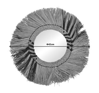 Καθρέπτης Cielro Inart mendong σε φυσική απόχρωση Φ42x6εκ Υλικό: MENDONG 337-000041