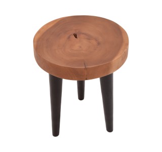 Βοηθητικό τραπέζι Labous suar ξύλο σε φυσική-μαύρη απόχρωση Φ35x45εκ Υλικό: SUAR WOOD 338-000004