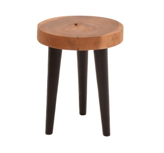 Βοηθητικό τραπέζι Labous suar ξύλο σε φυσική-μαύρη απόχρωση Φ35x45εκ Υλικό: SUAR WOOD 338-000004