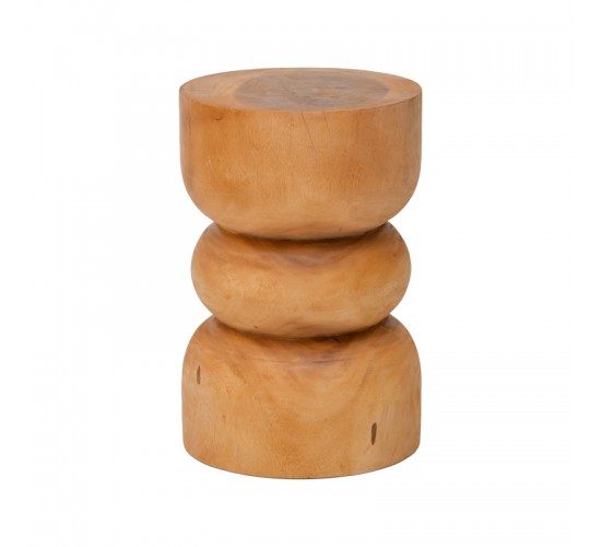 Σκαμπό Estelle suar ξύλο σε φυσική απόχρωση Φ30x45εκ Υλικό: SUAR WOOD 338-000024