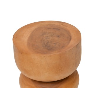 Σκαμπό Estelle suar ξύλο σε φυσική απόχρωση Φ30x45εκ Υλικό: SUAR WOOD 338-000024