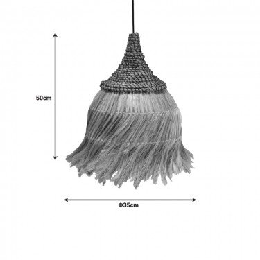 Φωτιστικό οροφής Arupade Inart abaca ξύλο σε φυσικό χρώμα Φ35x50εκ 339-000004