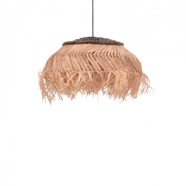 Φωτιστικό οροφής Hengiole Inart sisal σε φυσικό-μαύρο χρώμα Φ60x40εκ 339-000006