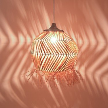 Φωτιστικό οροφής Koronse Inart sisal σε φυσικό χρώμα Φ55x68εκ Υλικό: SISAL 339-000009