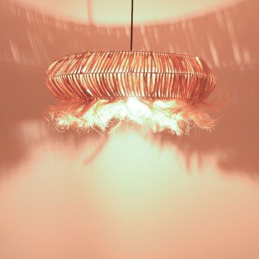 Φωτιστικό οροφής Coanze Inart abaca ξύλο σε φυσικό χρώμα Φ65x35εκ Υλικό: ABACA 339-000013