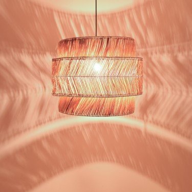 Φωτιστικό οροφής Zeniole Inart abaca σε φυσικό χρώμα Φ60x50εκ Υλικό: ABACA 339-000016