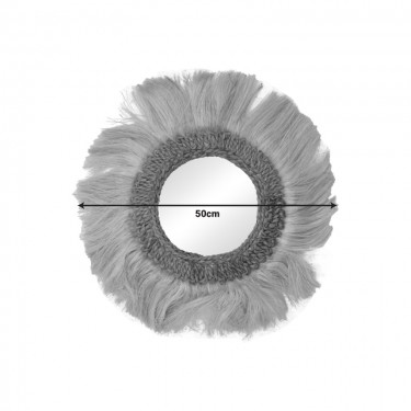 Καθρέπτης Fraklone Inart abaca σε φυσικό χρώμα Φ50x4εκ Υλικό: ABACA 339-000027