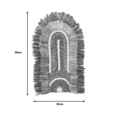 Διακοσμητικό τοίχου Earsy Inart seagrass σε φυσικό χρώμα 58x32x8εκ Υλικό: GRASS 339-000035