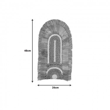Διακοσμητικό τοίχου Earsy I Inart seagrass σε φυσικό χρώμα 48x26x8εκ Υλικό: GRASS 339-000036