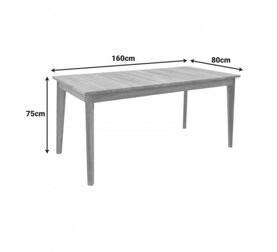 Τραπέζι Ory teak ξύλο σε φυσική απόχρωση 160x80x75εκ Υλικό: TEAK WOOD 340-000004 Τραπέζι Ory teak ξύλο σε φυσική απόχρωση 160x80x75εκ Υλικό: TEAK WOOD 340-000004