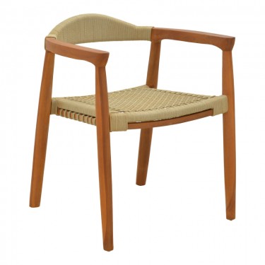 Πολυθρόνα Ganny teak ξύλο και pe σχοινί σε φυσική απόχρωση 61x58x71εκ Υλικό: TEAK WOOD - POLYESTER ROPE 340-000019