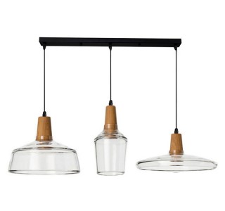 Φωτιστικό οροφής τρίφωτο Somele διάφανο μέταλλο-γυαλί Φ73.8x23εκ Υλικό: METAL - GLASS 342-000005