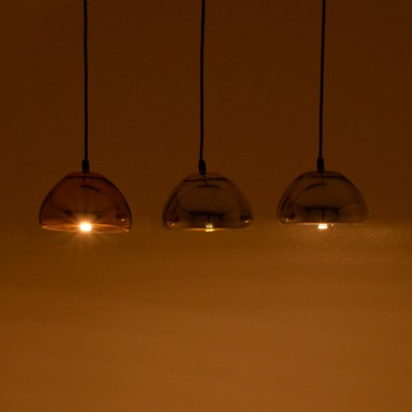 Φωτιστικό οροφής τρίφωτο Ovalone I G9 ασημί-χρυσό-μπρονζέ μέταλλο-γυαλί Φ58x16.5κ Υλικό: METAL - GLASS 342-000009