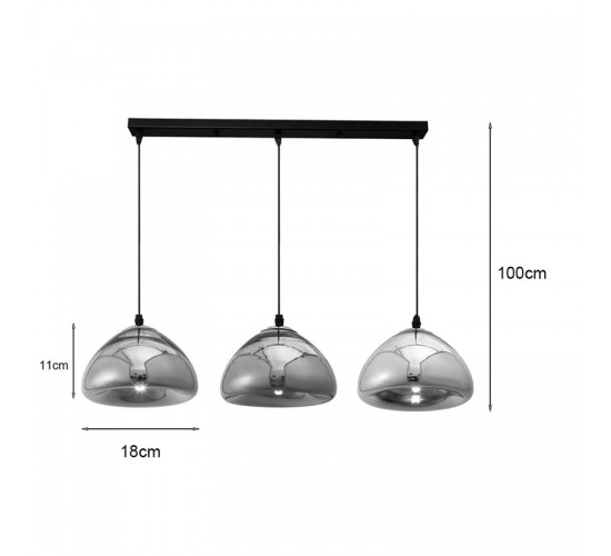 Φωτιστικό οροφής τρίφωτο Ovalone I G9 ασημί-χρυσό-μπρονζέ μέταλλο-γυαλί Φ58x16.5κ Υλικό: METAL - GLASS 342-000009