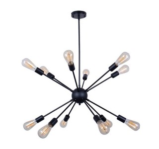 Φωτιστικό οροφής πολύφωτο Ponile μαύρο μέταλλο 100x110εκ Υλικό: METAL 342-000012