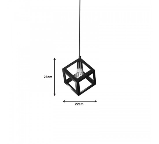 Φωτιστικό οροφής Kibe μαύρο μέταλλο 22x28εκ Υλικό: METAL 342-000014