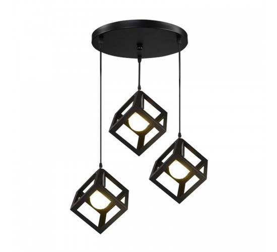 Φωτιστικό οροφής τρίφωτο Kibe I μαύρο μέταλλο 48x28εκ Υλικό: METAL 342-000015