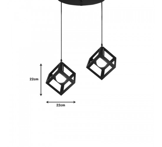 Φωτιστικό οροφής δίφωτο Kibe II μαύρο μέταλλο 48x28 εκ Υλικό: METAL 342-000016