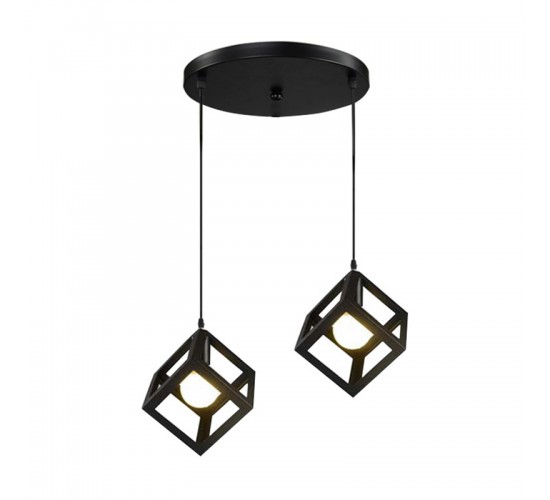 Φωτιστικό οροφής δίφωτο Kibe II μαύρο μέταλλο 48x28 εκ Υλικό: METAL 342-000016