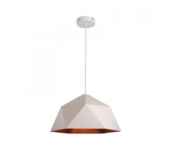 Φωτιστικό οροφής Hazmi λευκό-χρυσό μέταλλο Φ38x20εκ Υλικό: METAL 342-000031