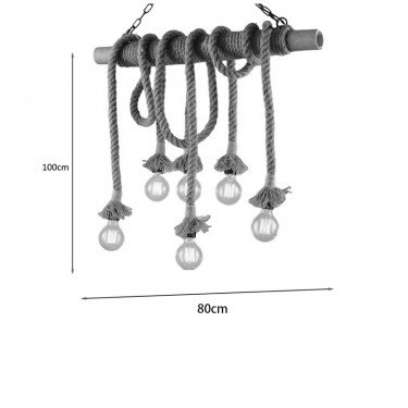 Φωτιστικό οροφής Ropily ΙI φυσικό χρώμα σχοινί 80x15x100εκ Υλικό: ROPE 342-000048