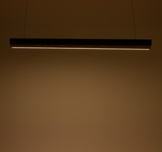 Φωτιστικό οροφής Rafmole led μαύρο μέταλλο-ξύλο 120x7.5εκ Υλικό: METAL - WOOD 342-000059