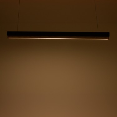 Φωτιστικό οροφής Rafmole led μαύρο μέταλλο-ξύλο 120x7.5εκ Υλικό: METAL - WOOD 342-000059