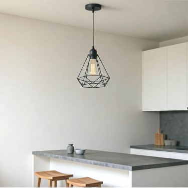 Φωτιστικό οροφής Jabrey μαύρο μέταλλο Φ20.5x25εκ Υλικό: METAL. 342-000064