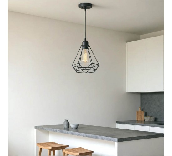 Φωτιστικό οροφής Jabrey μαύρο μέταλλο Φ20.5x25εκ Υλικό: METAL. 342-000064