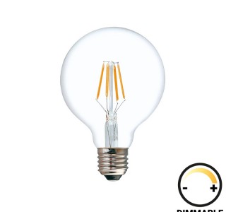 Λαμπτήρας LED G95 Bulb dimmable 4W E27 200-220V clear Υλικό: GLASS 342-000071