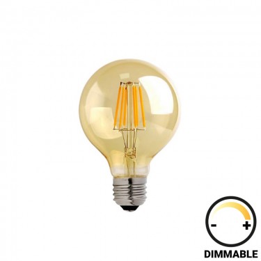 Λαμπτήρας LED G125 Bulb dimmable 8W E27 amber Υλικό: GLASS 342-000074