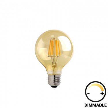 Λαμπτήρας LED G80 Bulb dimmable 8W E27 amber Υλικό: GLASS 342-000076