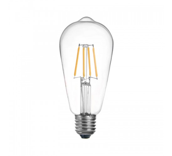 Λαμπτήρας LED ST64 Bulb 4W 3000K E27 clear Υλικό: GLASS 342-000077