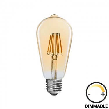 Λαμπτήρας LED ST64 Bulb dimmable 4W E27 amber Υλικό: GLASS 342-000080