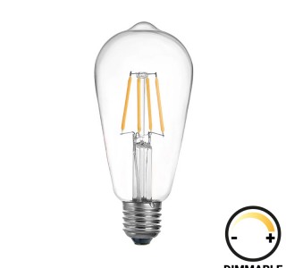 Λαμπτήρας LED ST64 Bulb dimmable 8W E27 clear Υλικό: GLASS 342-000081
