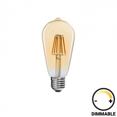 Λαμπτήρας LED ST64 Bulb dimmable 8W E27 amber Υλικό: GLASS 342-000082