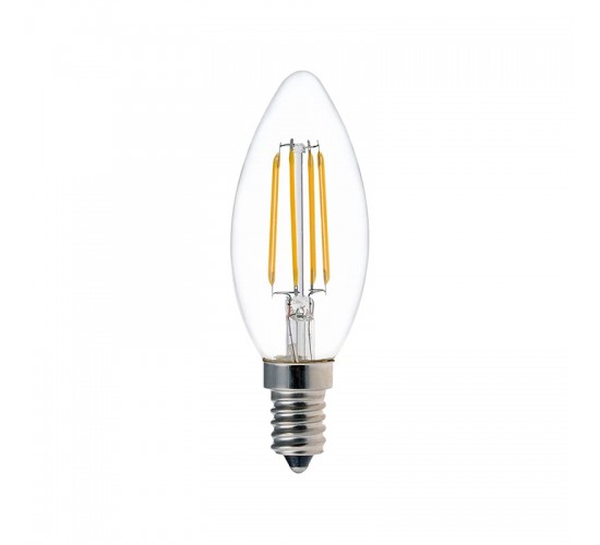 Λαμπτήρας LED C35 Bulb 4W 3000K E14 clear Υλικό: GLASS 342-000087