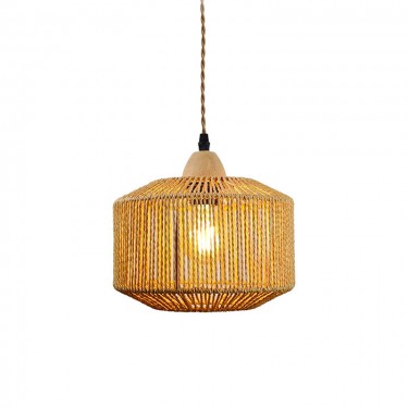 Φωτιστικό οροφής μονόφωτο Siang μέταλλο-σχοινί σε φυσική απόχρωση Φ25x20εκ Υλικό: METAL - ROPE 342-000089