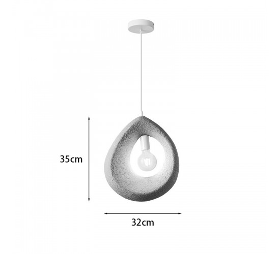 Φωτιστικό οροφής Ferclyn E27 ps σε ανοιχτό γκρι 32x24x35εκ Υλικό: METAL - POLYSTYRENE 342-000091